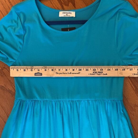 ZENANA extra large short sleeve blue dress - Picture 5 of 7